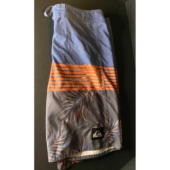 Quiksilver Surf Board Shorts Mens 29 Floral Stripes Beach Swim Trunks - Picture 3 of 8